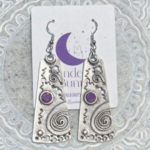 Sterling Silver Geometric Spiral Earrings - Handmade by Wandering Bunny LLC